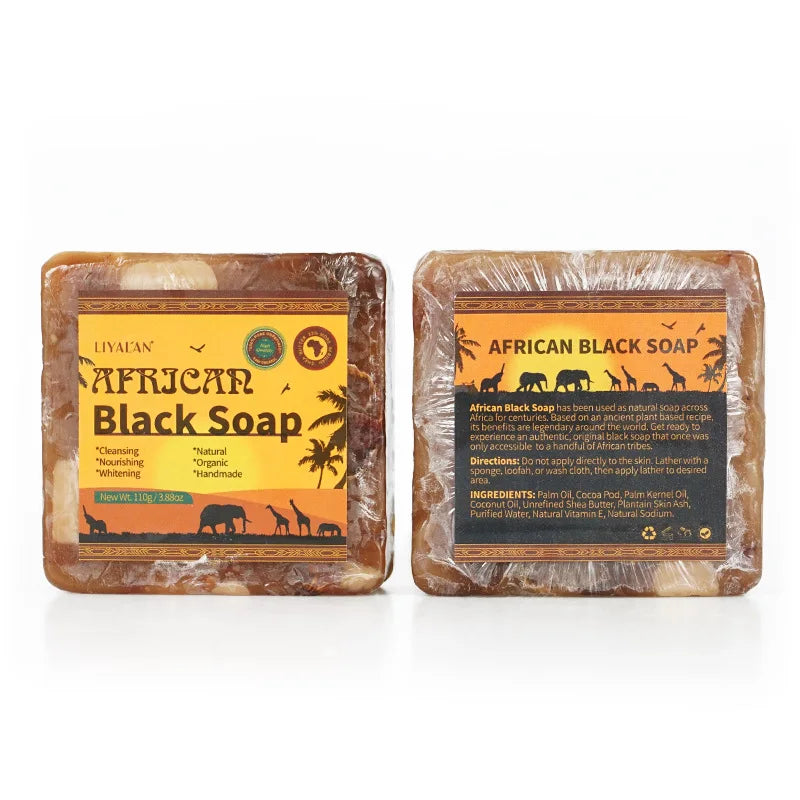 African Black Soap Raw Black Body Cleaning Bath Soap Essential Oil Handmade Soap - Moyo Elikia