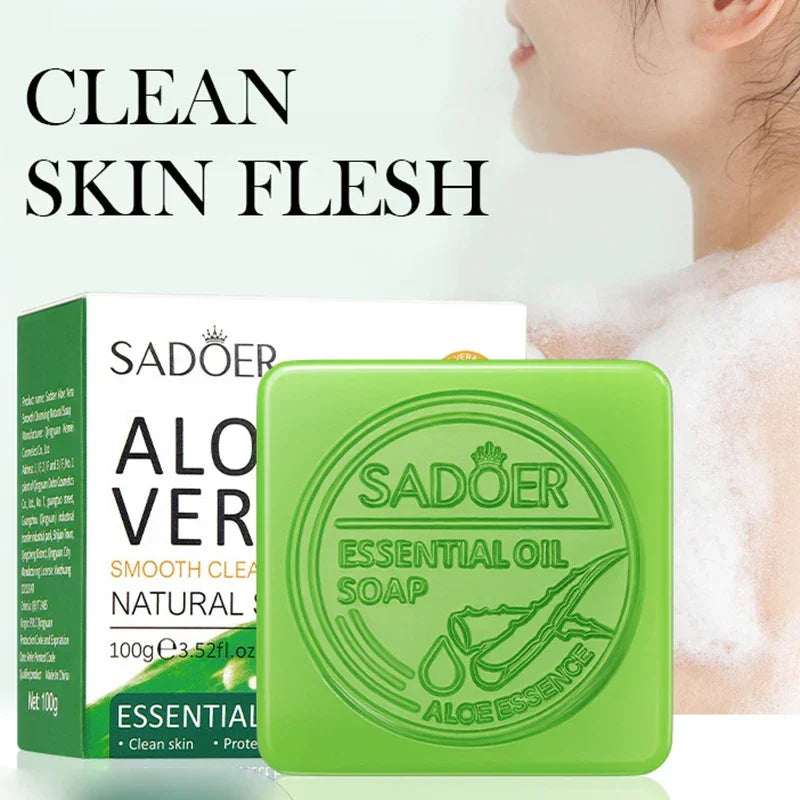 SADOER Aloe Facial Soap Face Wash Foam Facial Cleanser Moisturizing Firming Hydrating Oil Control Body Bathing Handmade Soap - Moyo Elikia
