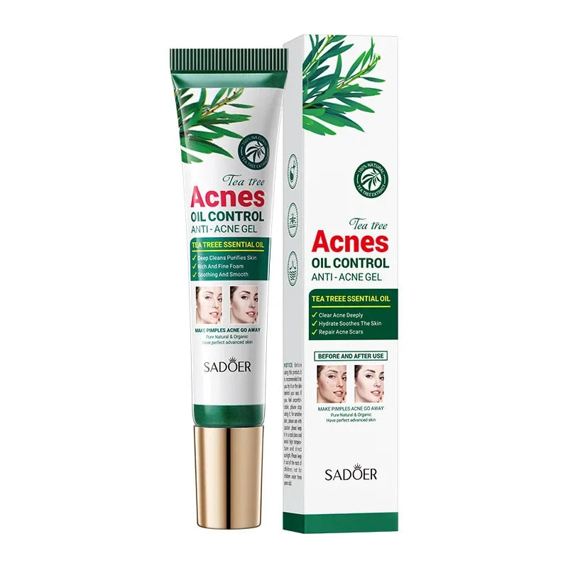 SADOER Tea Tree Acne Removing Cream Facial skincare Oil Control Face Gel Creams Hydrating Moisturizing Facial Cream Skin Care - Moyo Elikia