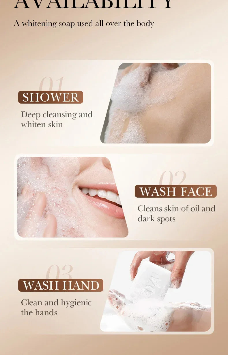 1/2/3pcs SADOER Arbutin Facial Soap Moisturizing Skin WhiteningDeep Cleansing Body Face Wash Foam Facial Cleanser Handmade Soap - Moyo Elikia